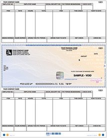 High Security Laser Payroll Check Middle (OCReady)