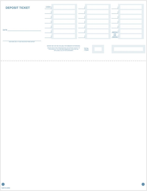 Laser Deposit Slips (Deposit Tickets) - Quickbooks 99 & Higher