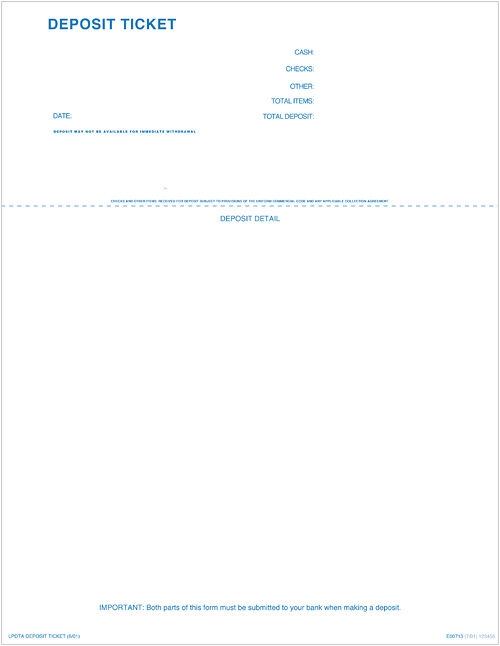 Laser Deposit Slips (Deposit Tickets) - Peachtree 2002 & Higher